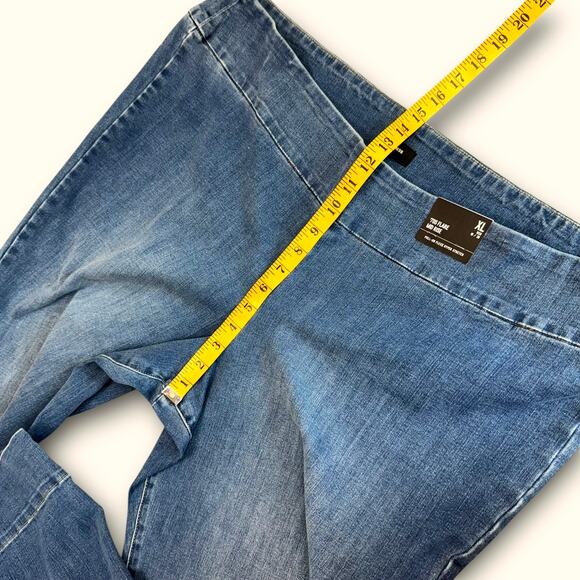 Express 70s Flare Pull On Stretch Blue Jeans Mid Rise Women Size 18/20 XL New - Picture 10 of 12